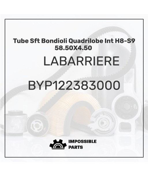 TUBE SFT BONDIOLI QUADRILOBE INT H8-S9 58.50X4.50 commande en ligne