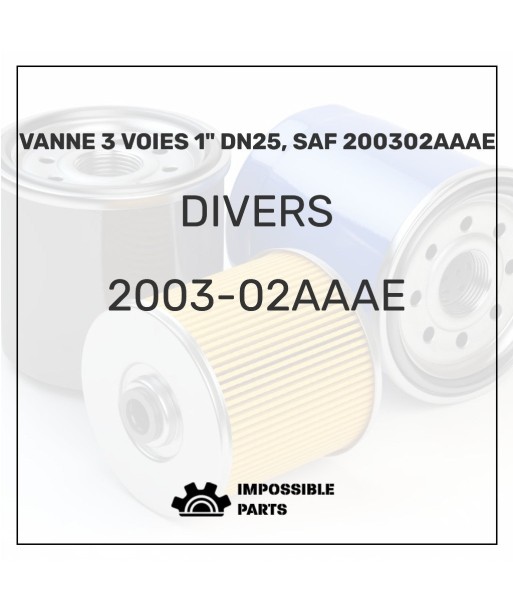 VANNE 3 VOIES 1" DN25, SAF 200302AAAE ou a consommer sur place